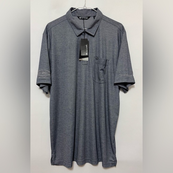Travis Matthew Oceanside Polo Shirt Blue Nights Heather Size XL NWT Company Logo - Picture 1 of 13